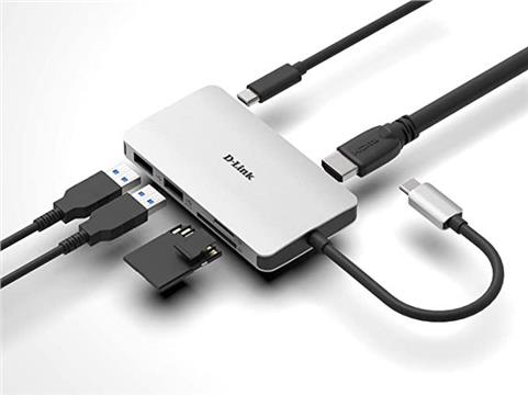 D-LINK USB-C 6-port USB 3.0 hub HDMI