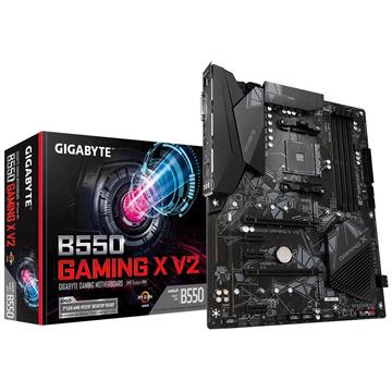 GIGABYTE Main Board Desktop AMD B550 GAMING X V2, AM4, 4 x DDR4, DVI-D/HDMI, 2xPCIE x16 , 3xPCIE x1, ALC887 , 2x M.2 , 4 x SATA, ATX