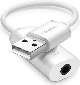 Ugreen adapter za zvok USB-A na 3.5 mm Aux Bel