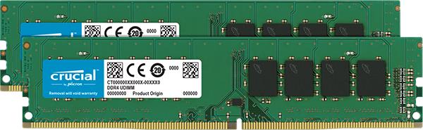 Crucial 32GB Kit (2 x 16GB) DDR4-3200 UDIMM PC4-25600 CL22, 1.2V, CT2K16G4DFRA32A