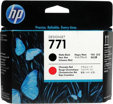 HP 771 printhead matte black + red