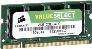 CORSAIR Value Select - DDR - 512 MB - SO-DIMM 200-pin, VS512SDS400