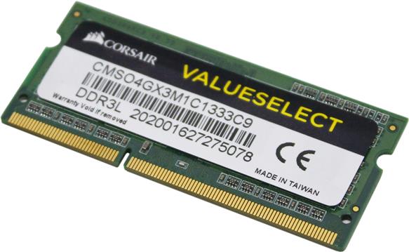 CORSAIR Value Select - DDR3L - 4 GB - SO-DIMM 204-pin, CMSO4GX3M1C1333C9