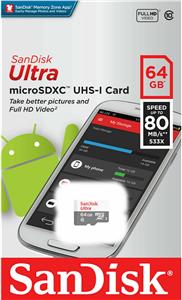 SanDisk 64GB Ultra microSDXC 100MB / s Class 10 UHS-I
