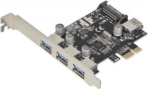 Delock PCI Express Card > 3 x external + 1 x internal USB 3.0 - USB adapter - PCIe 2.0 - 4 ports