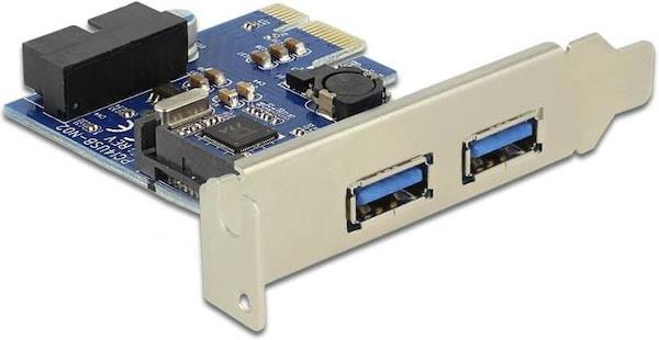 DeLock PCI Express Card > 2 x external USB 3.0 + 1 x internal 19 pin USB 3.0 - USB adapter - 3 ports