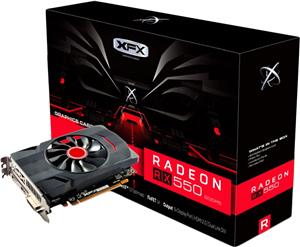 XFX	Video Card AMD Radeon	RX-550, 2GB 128bit DDR5, 1203/	7000, PCI-E 3, DP, HDMI, DL-DVI-D, Single Fan, 1 slot
