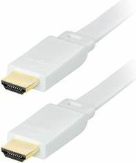 Transmedia High Speed HDMI-cable with Ethernet, Flat cable, 2m White