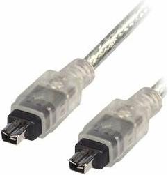 Transmedia Firewire 4 pin plug to 4 pin, 3m transparent