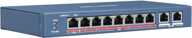 HikVision 8-Port 100Mbps RJ45 PoE (110W) 2x GbE RJ45 Unmanaged Switch