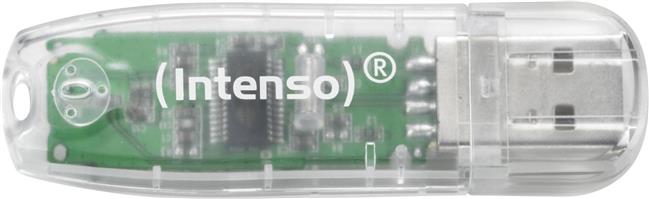 Intenso 32GB Rainbow Line USB 2.0 Memory Stick - Transparent