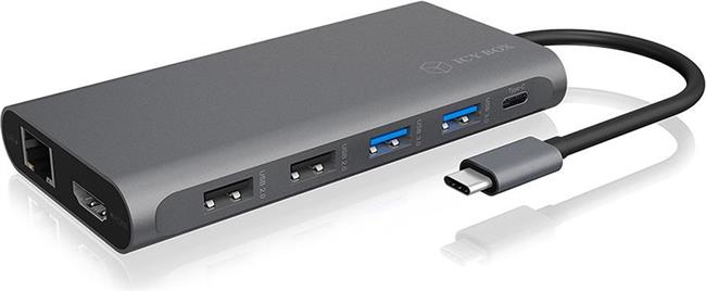 RaidSonic ICY BOX IB-DK4050-CPD - docking station - 2 x HDMI, DP