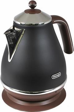 DeLonghi KBOV 2001.BK electric kettle 1.7 L 2000 W Black, Brown