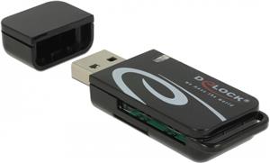 Čitač memorijskih kartica DELOCK USB 2.0, SD i MicroSD, crni