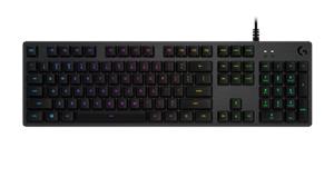 Tipkovnica LOGITECH Gaming G512 Carbon, RGB, mehanička, GX Brown Tactile, UK layout, crna