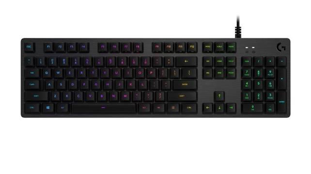 Tipkovnica LOGITECH Gaming G512 Carbon, RGB, mehanička, GX Brown Tactile, UK layout, crna