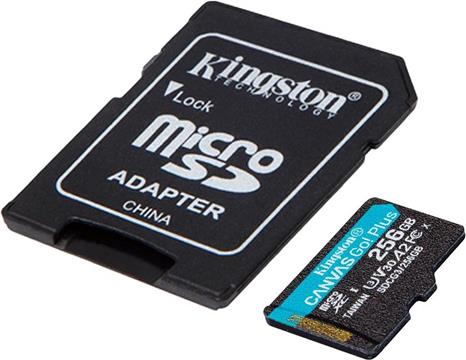 Kingston 256GB microSDXC Canvas Go Plus 170R A2 U3 V30 Card + ADP EAN: 740617301250