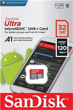 SANDISK MEMORIJSKA KARTICA MicroSDHC ULTRA 120MB/s 32GB