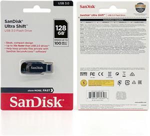 SANDISK USB 3.0 FLASH DRIVE ULTRA SHIFT 100MB/s 128GB