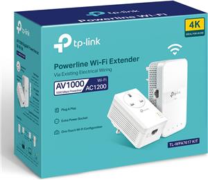 TP-Link TL-WPA7617 KIT V1 - Powerline Wi-Fi Kit - bridge - 802.11a/b/g/n/ac - wall-pluggable - with TP-Link TL-PA7017P