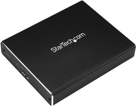StarTech.com Dual-Slot Hard Drive Enclosure for M.2 SATA SSDs - USB 3.1 (10Gbps) - Aluminum - M.2 to SATA - Raid Drive Enclosure (SM22BU31C3R) - flash storage array