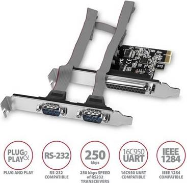 AXAGON PCEA-PSN PCI-Express Adapter,1x Parallel+2xSerial+LP