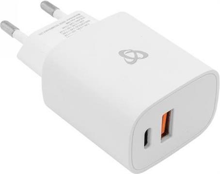SBOX USB-A/USB-C brzi zidni punjač HC-099 2 utora / 18W bijeli