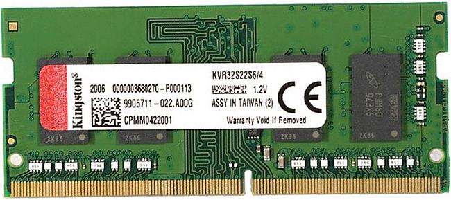 Memorija za prijenosno računalo Kingston ValueRAM - DDR4 - 4 GB - SO-DIMM 260-pin, KVR32S22S6/4