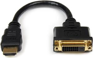 StarTech.com HDMI Male to DVI Female Adapter - 8in - 1080p DVI-D Gender Changer Cable (HDDVIMF8IN) - video adapter - HDMI / DVI - 20.32 cm