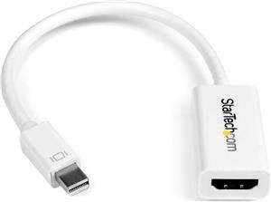 StarTech.com Mini DisplayPort to HDMI 4K Audio / Video Converter - mDP 1.2 to HDMI Active Adapter for MacBook Pro/Air - 4K @ 30Hz - White (MDP2HD4KSW) - video converter - white
