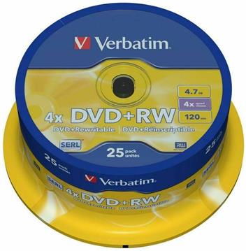 Verbatim - DVD+RW x 25 - 4.7 GB - storage media