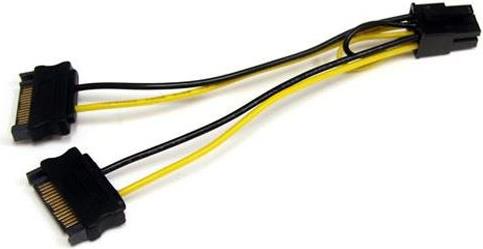 6in SATA Power to 6 Pin PCI Express Video Card Power Cable Adapter - SATA to 6 pin PCIe power - power cable - 15 cm