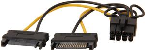 6in SATA Power to 8 Pin PCI Express Video Card Power Cable Adapter - SATA to 8 pin PCIe power - power cable - 15 cm