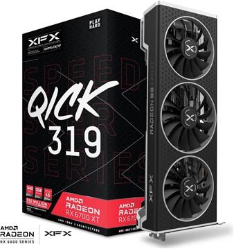 XFX Video Card AMD Radeon RX-6700XT QICK 319 BLACK, 12GB	192bit GDDR6 2622 / 16000, PCI-E 4, 3x DP, HDMI, Triple Fan, 2.7 slot
