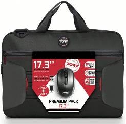 Torba za prijenosno računalo PORT Courchevel TL Preminum Pack, 17.3", crna, bežični miš