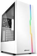 Sharkoon RGB SLIDER Midi Tower ATX kućište, prozirna bočna stranica, stražnji ventilator 120mmi, bez napajanja, bijelo