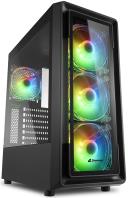 Sharkoon TK4 RGB Midi Tower ATX kućište bez napajanja, prozirna bočna stranica, prednji/stražnji ventilatori 4×120mmi, crno