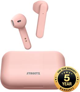 Slušalice STREETZ TWS-1106, mikrofon, Bluetooth, TWS, roze