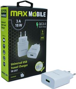 MAXMOBILE KUĆNI ADAPTER Q.C 3.0 QUICK CHARGE USB TR207 3A bijeli