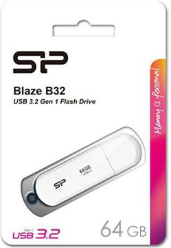 SP USB 3.2 FLASH DRIVE BLAZE B32 64GB WHITE