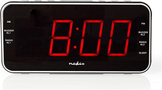 Radio budilica NEDIS, 1.8" LED zaslon, punjenje mobitela USB