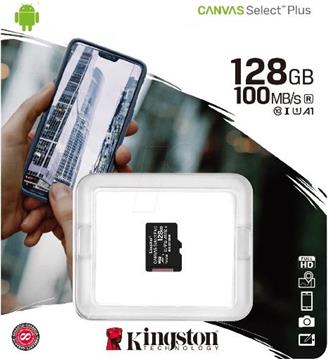 Kingston Canvas Select Plus - flash memory card - 128 GB - microSDXC UHS-I