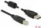 Kabel DELOCK, USB 2.0, USB-A (M) na USB-B (M), 2.0 m (za pri