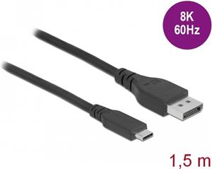 Kabel DELOCK, USB-C (M) na DisplayPort (M), DP Alt, 8K, 60 Hz, 1.5m