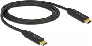 Kabel DELOCK, USB-C 3.1 (M) na USB-C (M), PD 5 A E-Marker, 1m, crni