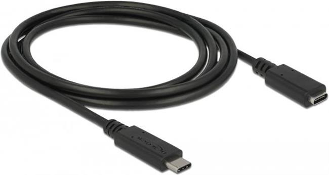 Kabel DELOCK, USB-C 3.1 (M) na USB-C 3.1 (Ž), 1,5m, crni