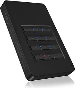 Eksterno kućište ICY BOX IB-289-C3, 2.5" SATA SSD/HDD, USB-C, Keypad encrypted, crno