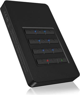 Eksterno kućište ICY BOX IB-289-C3, 2.5" SATA SSD/HDD, USB-C, Keypad encrypted, crno