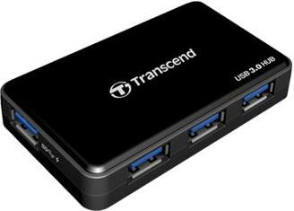 HUB 4Port Transcend HUB3 SuperSpeed aktiv mit Netzteil Black