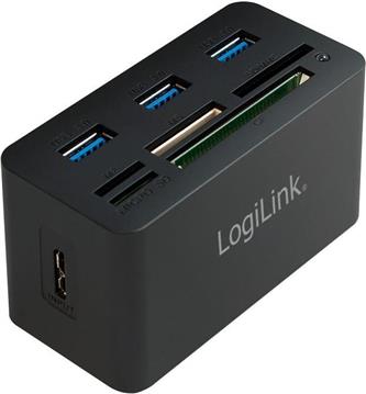 HUB All-in-One CardReader LogiLink SuperSpeed 3xUSB microSD/SD passiv Black